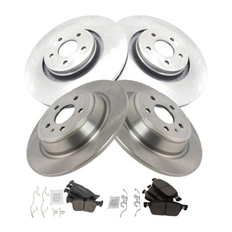 TRQ® - Front and Rear Disc Brake Kit with Ceramic Pads