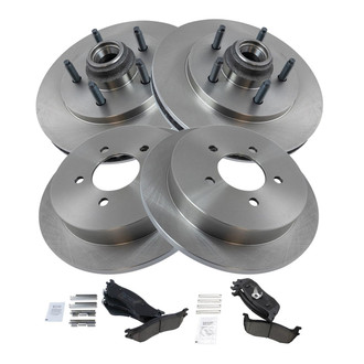TRQ® - Front and Rear Disc Brake Kit with Ceramic Pads