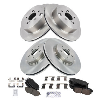 TRQ® - Front and Rear Disc Brake Kit with Ceramic Pads