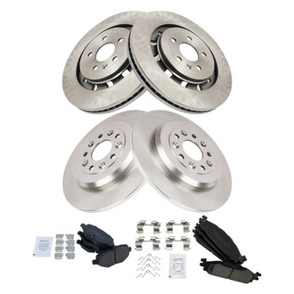 TRQ® - Front and Rear Disc Brake Kit with Ceramic Pads