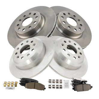 TRQ® - Front and Rear Disc Brake Kit with Ceramic Pads