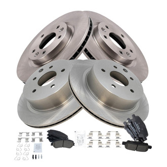 TRQ® - Front and Rear Disc Brake Kit with Ceramic Pads