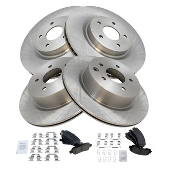 TRQ® - Front and Rear Disc Brake Kit with Ceramic Pads