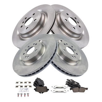 TRQ® - Front and Rear Disc Brake Kit with Ceramic Pads