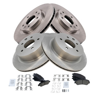 TRQ® - Front and Rear Disc Brake Kit with Ceramic Pads