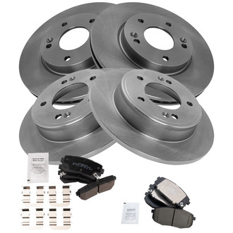 TRQ® - Front and Rear Disc Brake Kit with Ceramic Pads