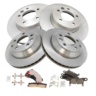 TRQ® - Front and Rear Disc Brake Kit with Ceramic Pads