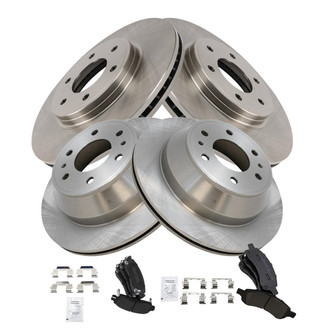 TRQ® - Front and Rear Disc Brake Kit with Semi-Metallic Pads