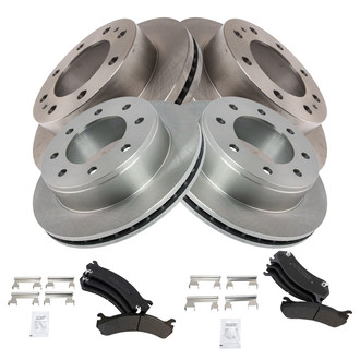 TRQ® - Front and Rear Disc Brake Kit with Semi-Metallic Pads