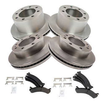 TRQ® - Front and Rear Disc Brake Kit with Semi-Metallic Pads