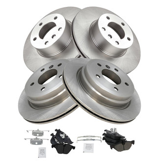 TRQ® - Front and Rear Disc Brake Kit with Semi-Metallic Pads