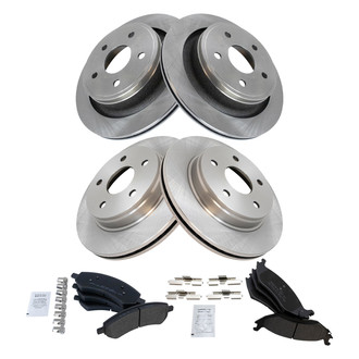 TRQ® - Front and Rear Disc Brake Kit with Semi-Metallic Pads