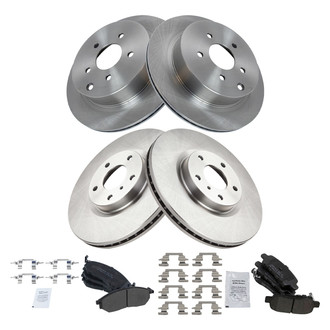 TRQ® - Front and Rear Disc Brake Kit with Semi-Metallic Pads