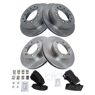 TRQ® - Front and Rear Disc Brake Kit with Semi-Metallic Pads