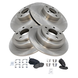 TRQ® - Front and Rear Disc Brake Kit with Semi-Metallic Pads