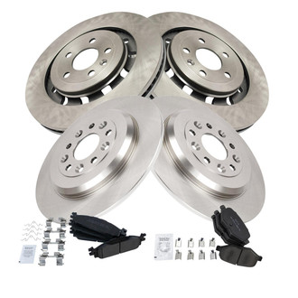 TRQ® - Front and Rear Disc Brake Kit with Semi-Metallic Pads