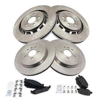 TRQ® - Front and Rear Disc Brake Kit with Semi-Metallic Pads