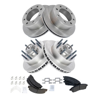 TRQ® - Front and Rear Disc Brake Kit with Semi-Metallic Pads