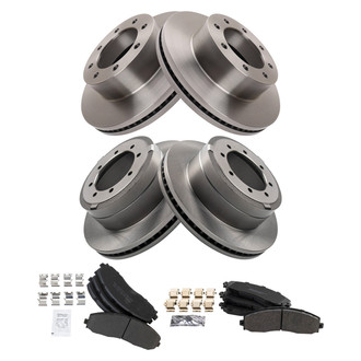 TRQ® - Front and Rear Disc Brake Kit with Semi-Metallic Pads