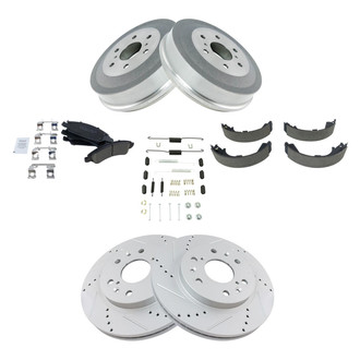 TRQ® BKA10069 - Performance Ceramic Rear Brake Kit with Drum and Shoes