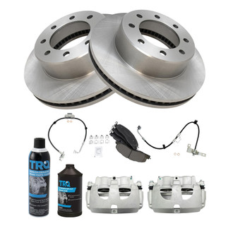 TRQ® - Front Disc Brake Kit with Ceramic Pads, Calipers and Hoses
