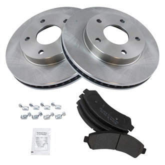 TRQ® - Front Disc Brake Kit with Semi-Metallic Pads