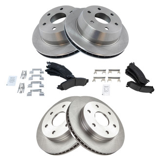 TRQ® - Front and Rear Disc Brake Kit with Ceramic Pads