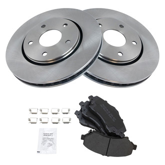 TRQ® - Front Disc Brake Kit with Semi-Metallic Pads