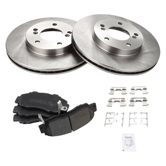 TRQ® - Front Disc Brake Kit with Semi-Metallic Pads