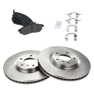 TRQ® - Front Disc Brake Kit with Semi-Metallic Pads
