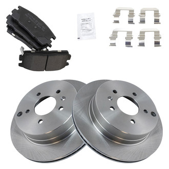 TRQ® - Rear Disc Brake Kit with Semi-Metallic Pads