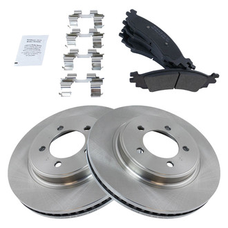 TRQ® - Front Disc Brake Kit with Semi-Metallic Pads