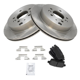 TRQ® - Rear Disc Brake Kit with Semi-Metallic Pads