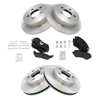 TRQ® - Front and Rear Disc Brake Kit with Ceramic Pads