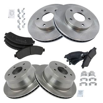 TRQ® - Front and Rear Disc Brake Kit with Semi-Metallic Pads