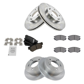 TRQ® - Front and Rear Disc Brake Kit with Semi-Metallic Pads