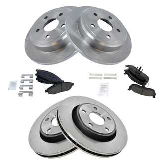 TRQ® - Front and Rear Disc Brake Kit with Ceramic Pads