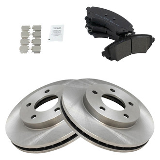 TRQ® - Front Disc Brake Kit with Semi-Metallic Pads