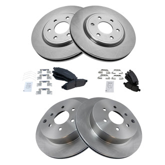 TRQ® - Front and Rear Disc Brake Kit with Ceramic Pads