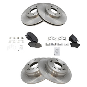 TRQ® - Front and Rear Disc Brake Kit with Semi-Metallic Pads