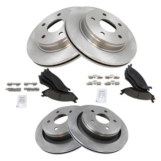 TRQ® - Front and Rear Disc Brake Kit with Ceramic Pads