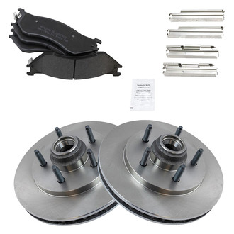 TRQ® - Front Disc Brake Kit with Semi-Metallic Pads
