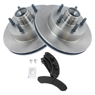 TRQ® - Front Disc Brake Kit with Semi-Metallic Pads