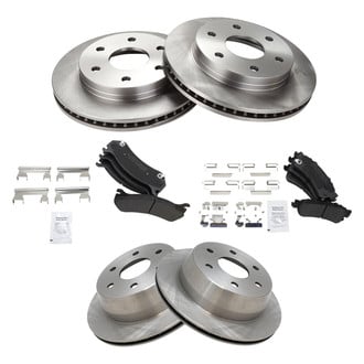 TRQ® - Front and Rear Disc Brake Kit with Semi-Metallic Pads