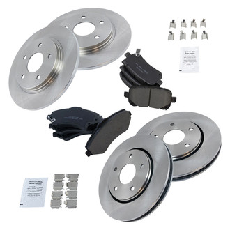 TRQ® - Front and Rear Disc Brake Kit with Ceramic Pads
