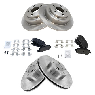 TRQ® - Front and Rear Disc Brake Kit with Ceramic Pads