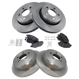 TRQ® - Front and Rear Disc Brake Kit with Semi-Metallic Pads