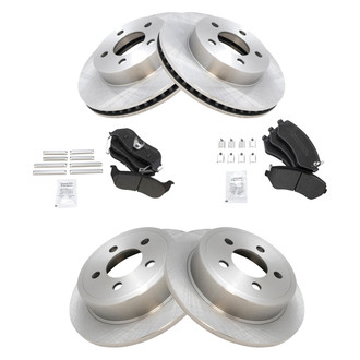 TRQ® - Front and Rear Disc Brake Kit with Semi-Metallic Pads