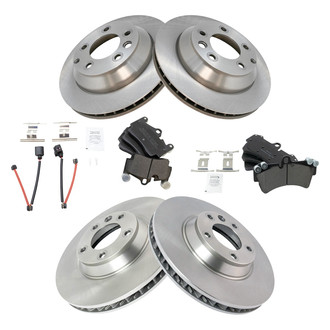 TRQ® - Front and Rear Disc Brake Kit with Semi-Metallic Pads