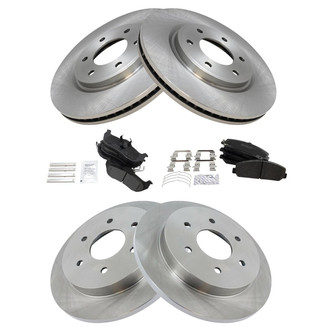 TRQ® - Front and Rear Disc Brake Kit with Semi-Metallic Pads